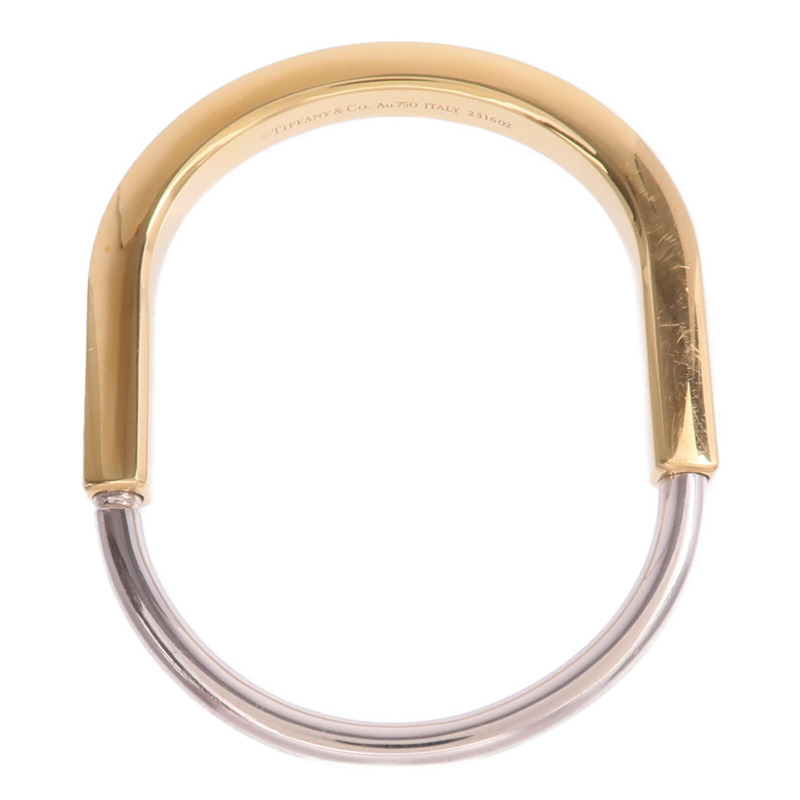 TIFFANY＆CO 18K黃金/白金Lock Bangle手鐲-3