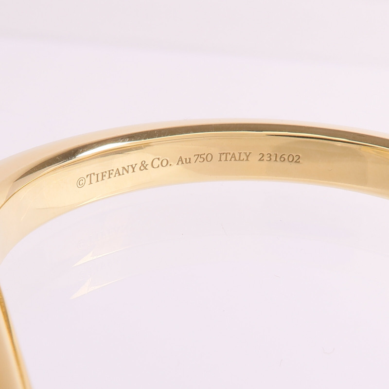 TIFFANY＆CO 18K黃金/白金Lock Bangle手鐲-4