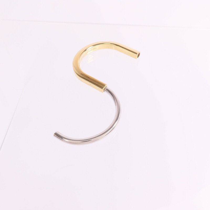 TIFFANY＆CO 18K黃金/白金Lock Bangle手鐲-6