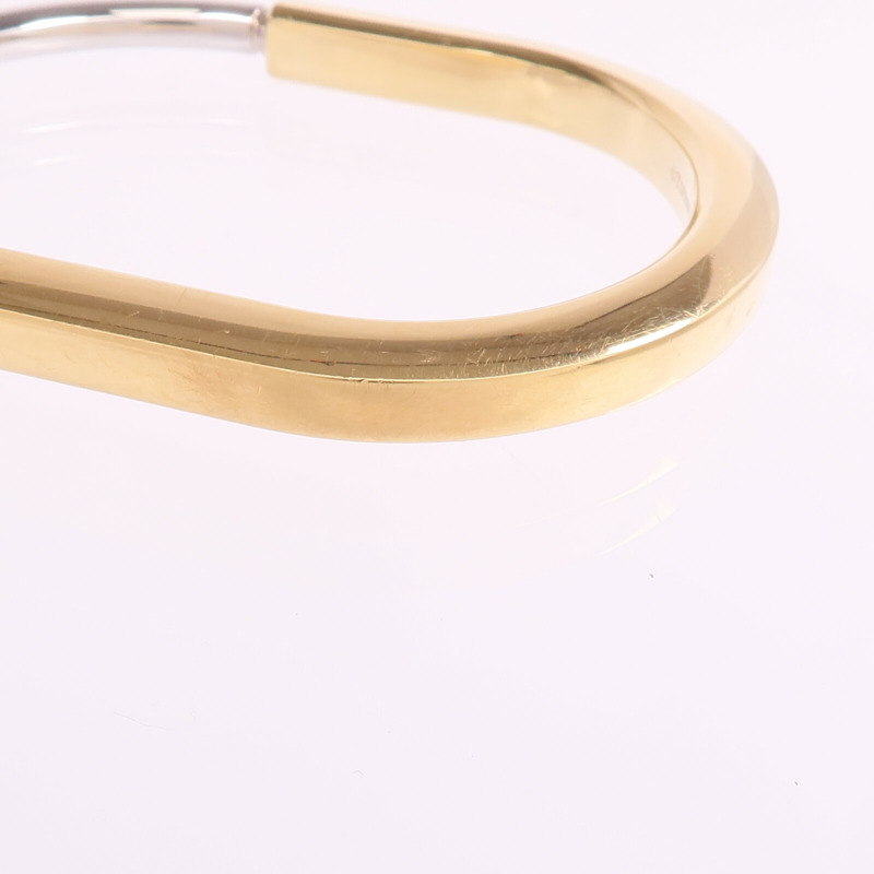 TIFFANY＆CO 18K黃金/白金Lock Bangle手鐲-8