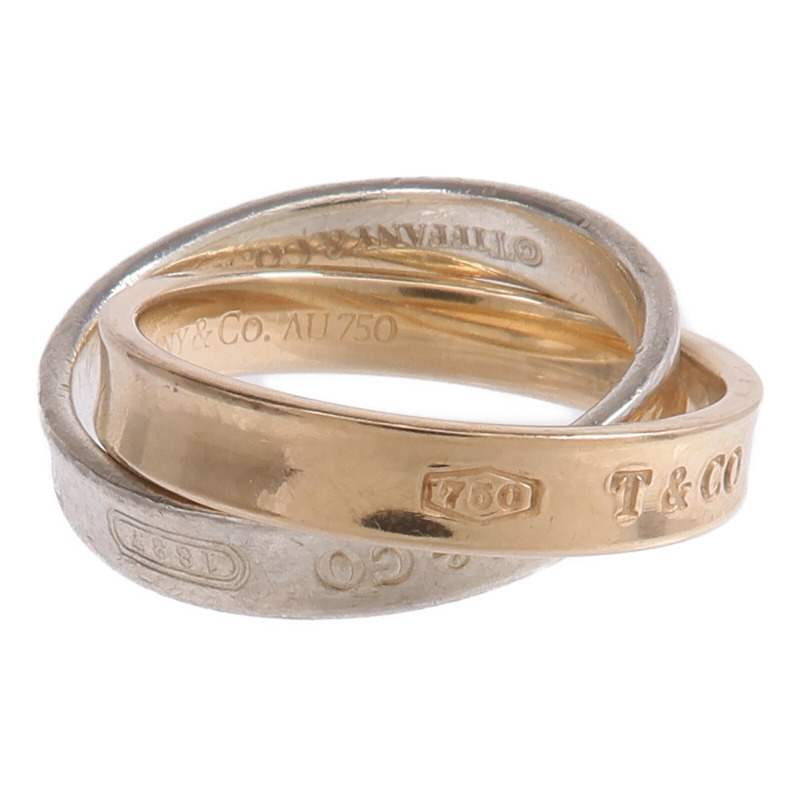 TIFFANY＆CO 18K玫瑰金/925純銀1837 Interlocking Circles Ring戒指US#4.75-2