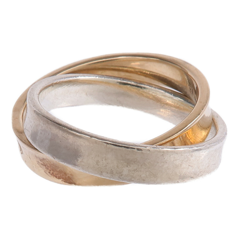 TIFFANY＆CO 18K玫瑰金/925純銀1837 Interlocking Circles Ring戒指US#4.75-3