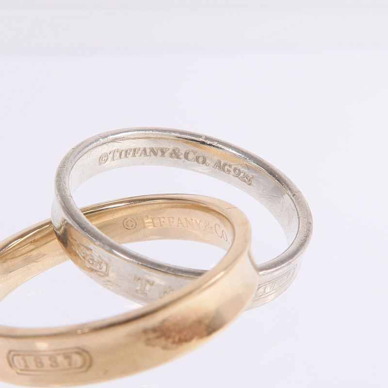 TIFFANY＆CO 18K玫瑰金/925純銀1837 Interlocking Circles Ring戒指US#4.75-6