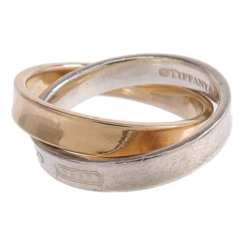 TIFFANY＆CO 18K玫瑰金/925純銀1837 Interlocking Circles Ring戒指US#4.75-8