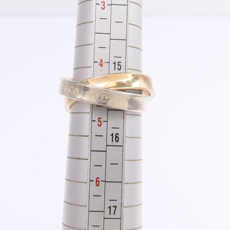 TIFFANY＆CO 18K玫瑰金/925純銀1837 Interlocking Circles Ring戒指US#4.75-10
