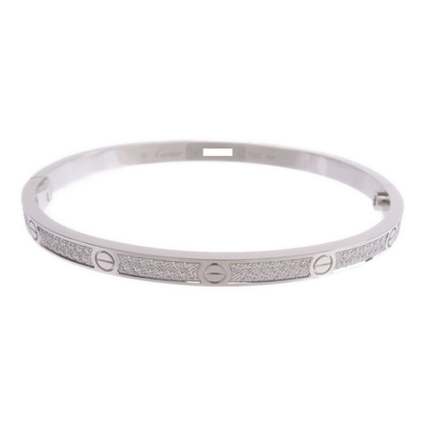 CARTIER 18K白金Love Bracelet Small Model Full Diamonds鑽石手鐲Cartier#16