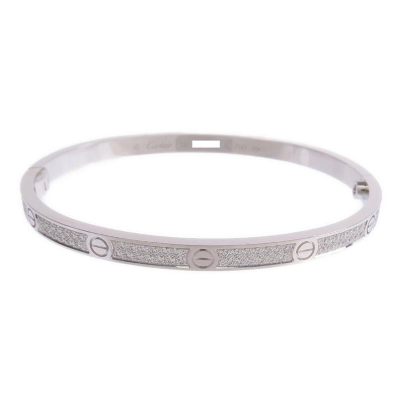 CARTIER 18K白金Love Bracelet Small Model Full Diamonds鑽石手鐲Cartier#16-0