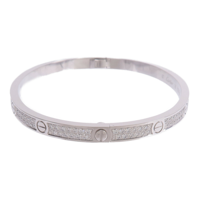 CARTIER 18K白金Love Bracelet Small Model Full Diamonds鑽石手鐲Cartier#16-1