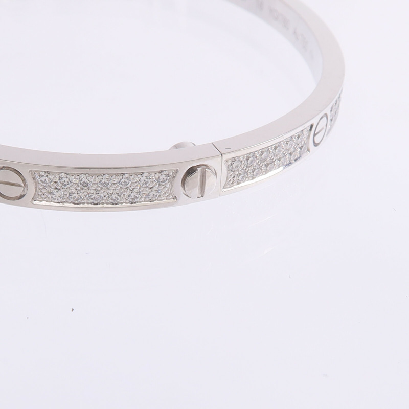 CARTIER 18K白金Love Bracelet Small Model Full Diamonds鑽石手鐲Cartier#16-5