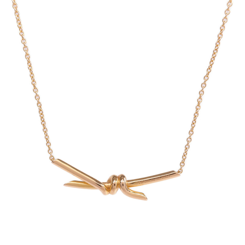 TIFFANY＆CO 18K玫瑰金Knot Necklace項鍊-0