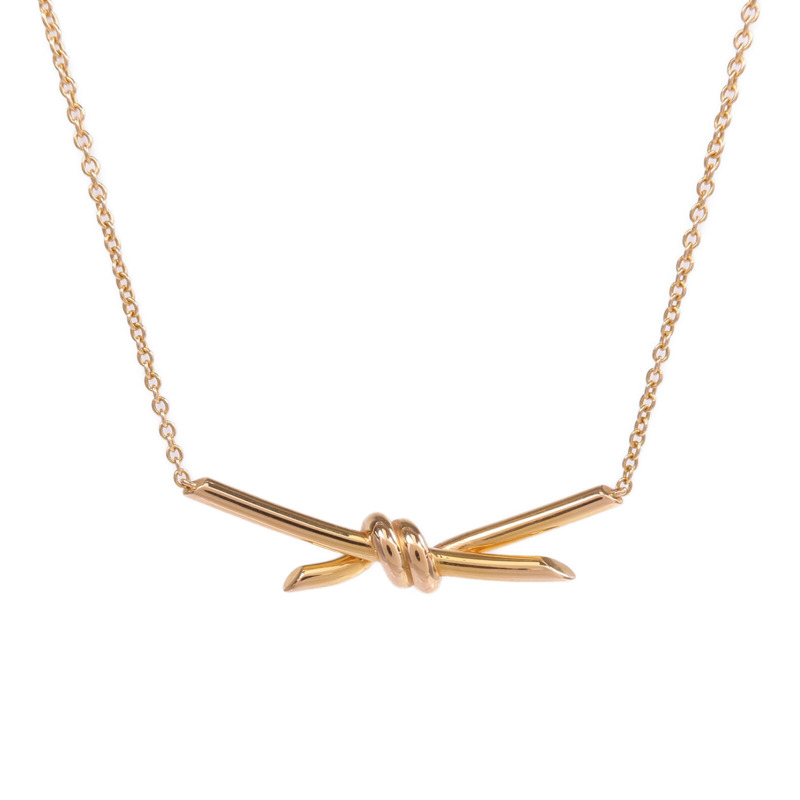 TIFFANY＆CO 18K玫瑰金Knot Necklace項鍊-1