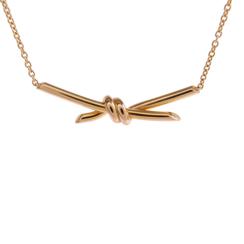 TIFFANY＆CO 18K玫瑰金Knot Necklace項鍊-2
