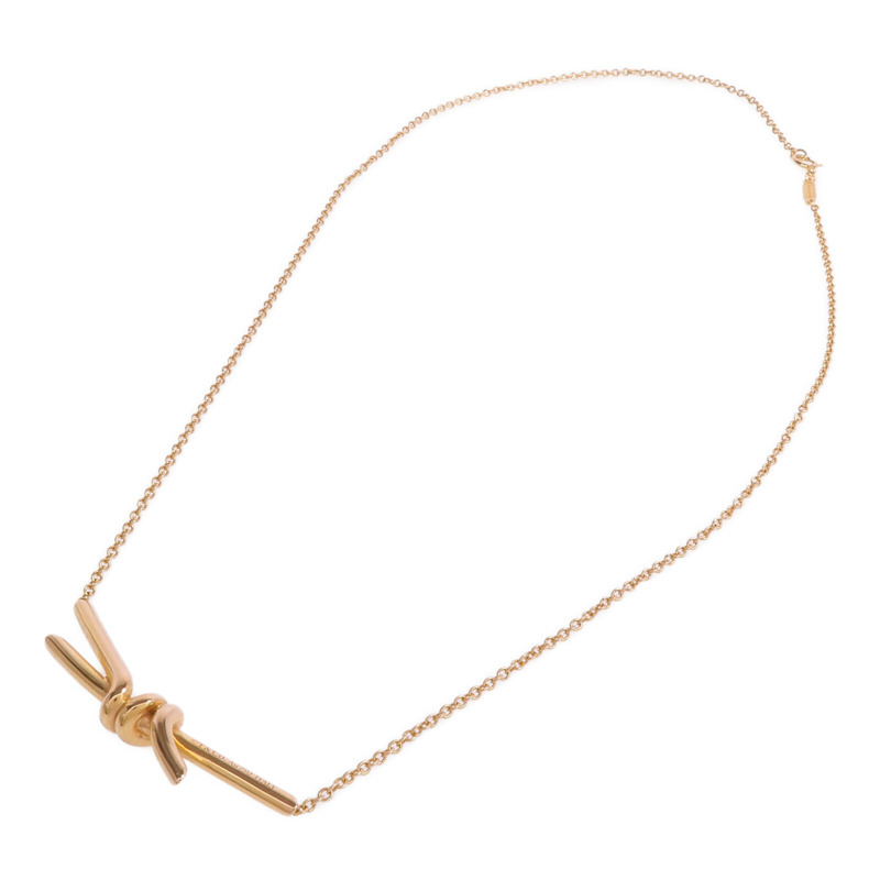 TIFFANY＆CO 18K玫瑰金Knot Necklace項鍊-3