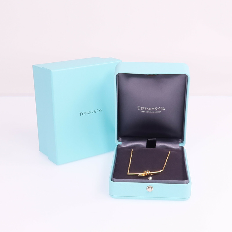 TIFFANY＆CO 18K玫瑰金Knot Necklace項鍊-8
