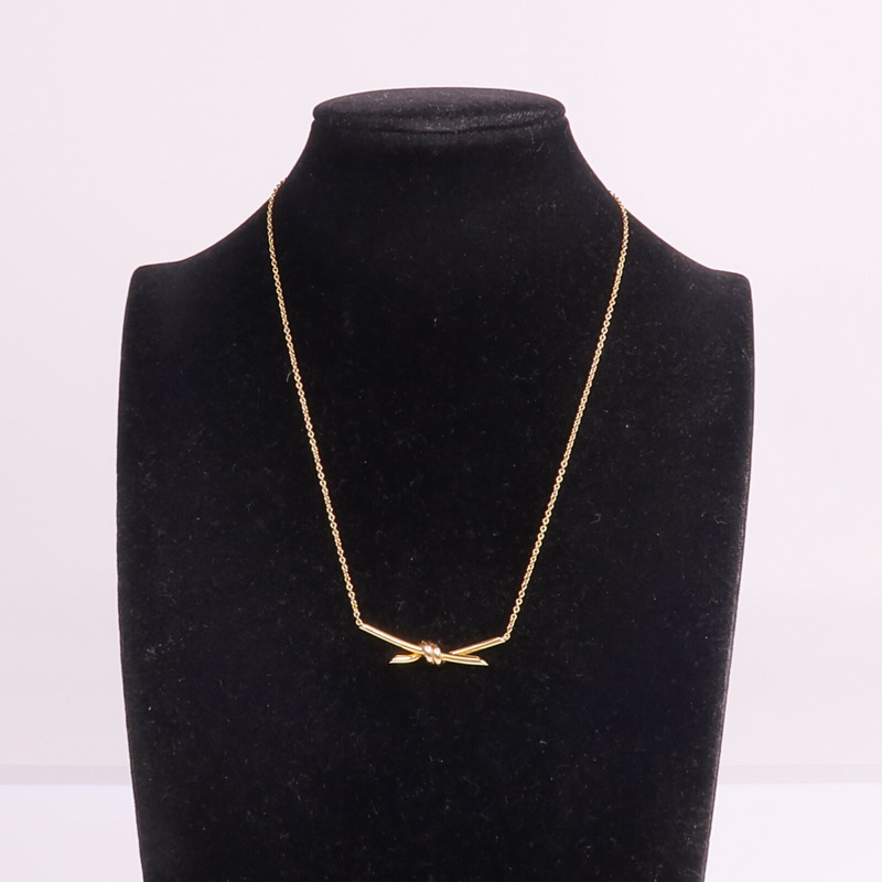 TIFFANY＆CO 18K玫瑰金Knot Necklace項鍊-9