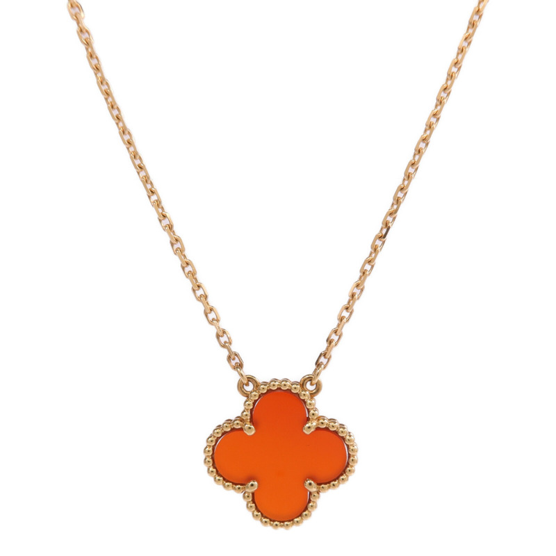 Van Cleef & Arpels 18K黃金/紅玉髓Vintage Alhambra Pendant項鍊-1