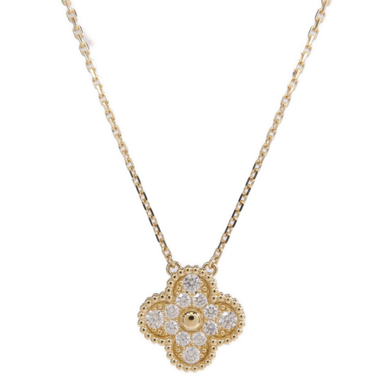 Van Cleef & Arpels 18K黃金Vintage Alhambra Pendant鑽石項鍊-0