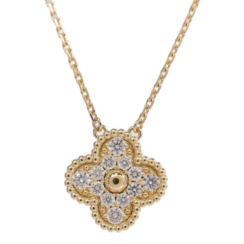 Van Cleef & Arpels 18K黃金Vintage Alhambra Pendant鑽石項鍊-2