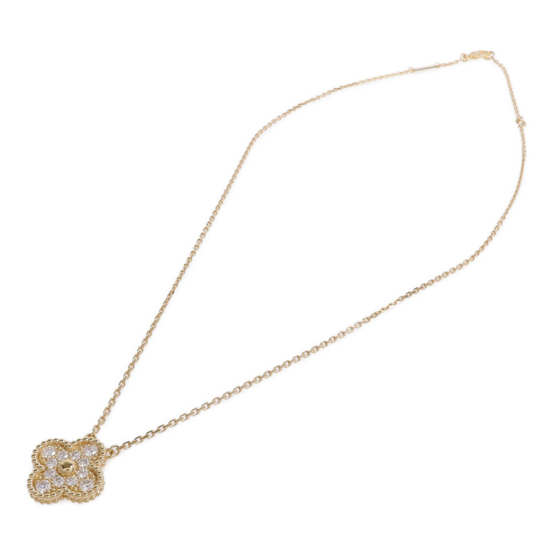 Van Cleef & Arpels 18K黃金Vintage Alhambra Pendant鑽石項鍊-3