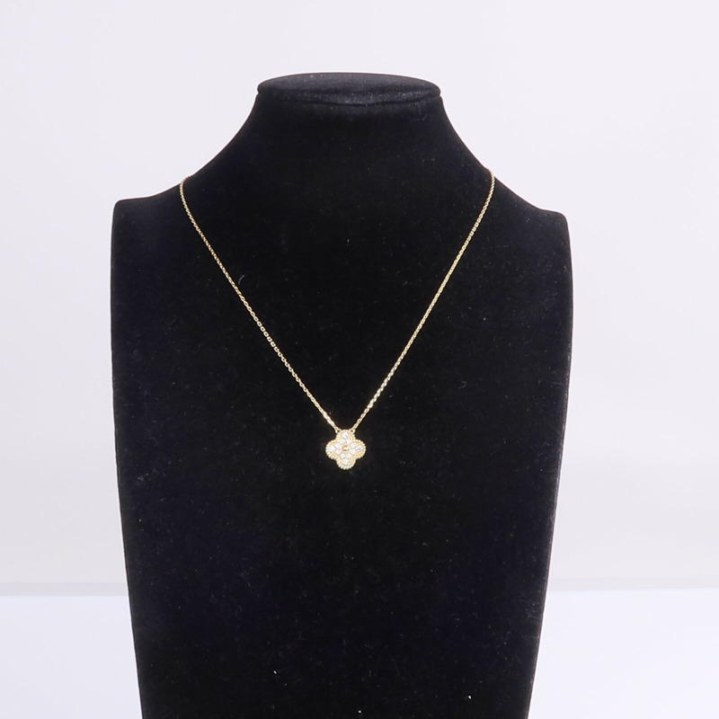 Van Cleef & Arpels 18K黃金Vintage Alhambra Pendant鑽石項鍊-8
