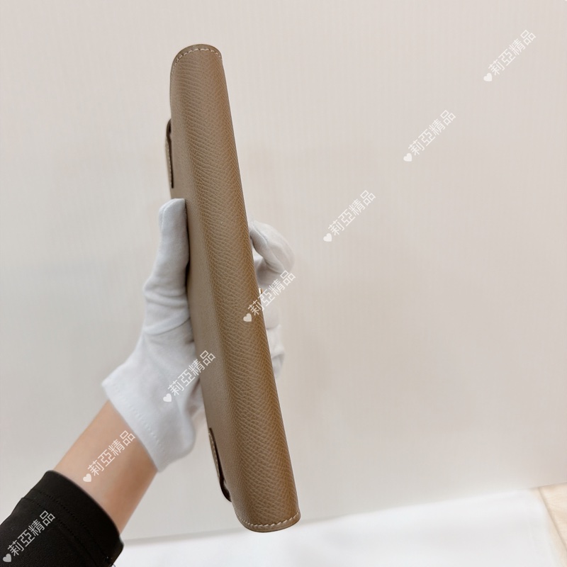 莉亞精品♡ Hermes Kelly 大象灰長夾 D刻 未使用閒置品-4