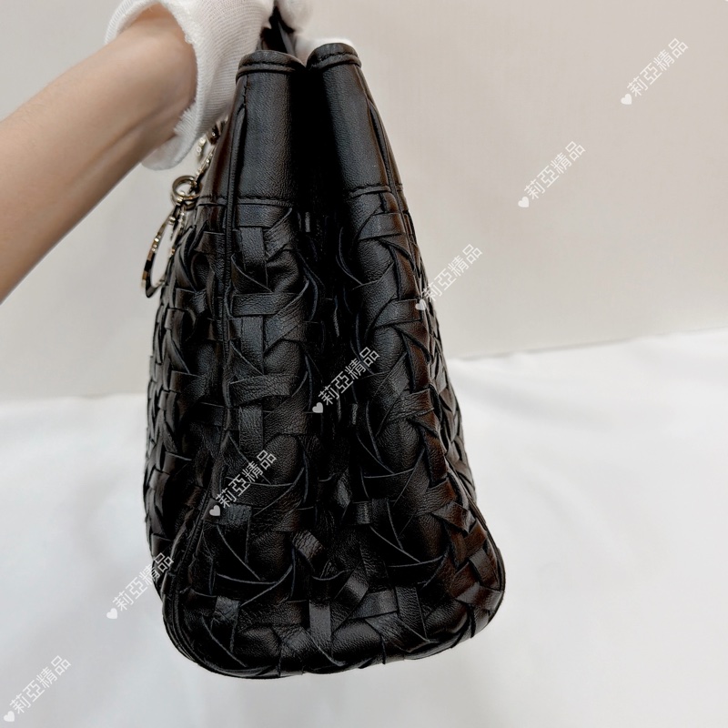 莉亞精品♡ Dior 限量皮編ladydior 手提包 二手美包-4