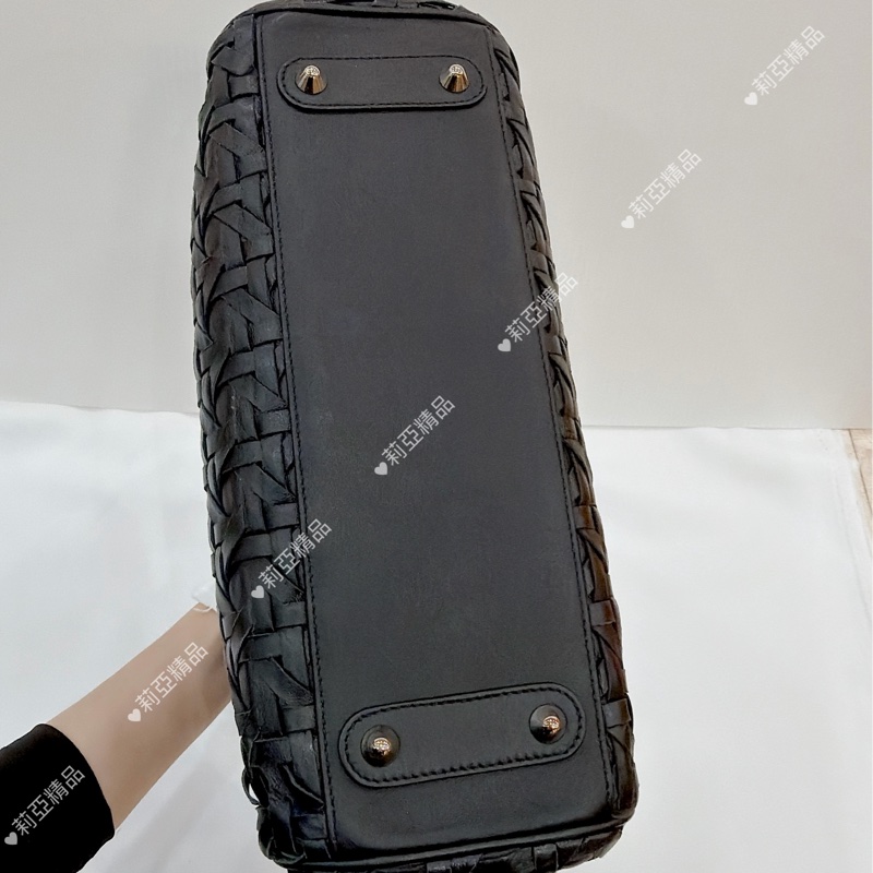 莉亞精品♡ Dior 限量皮編ladydior 手提包 二手美包-6
