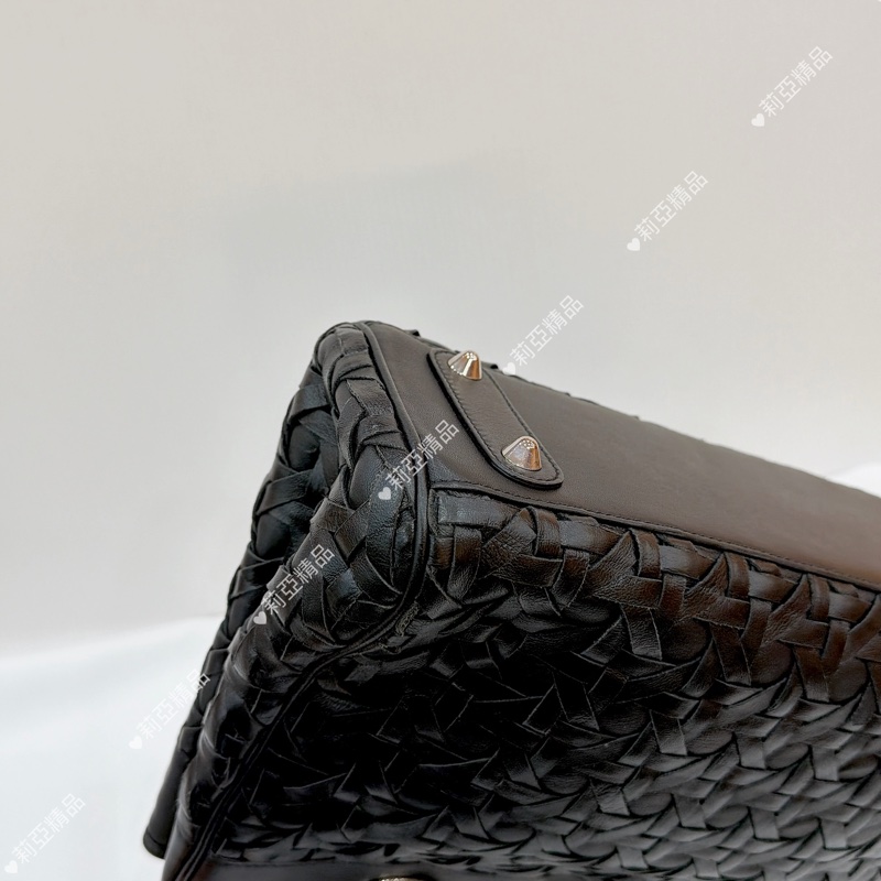 莉亞精品♡ Dior 限量皮編ladydior 手提包 二手美包-9