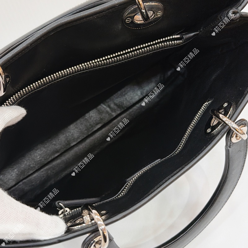 莉亞精品♡ Dior 限量皮編ladydior 手提包 二手美包-14