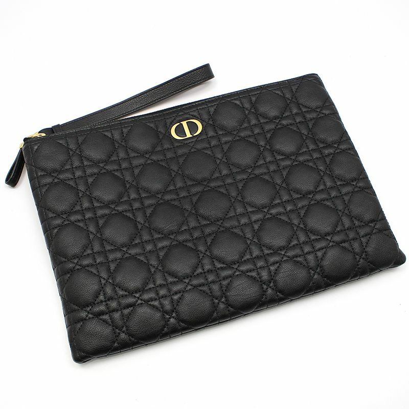 【包稅】DIOR 黑色藤格紋 Caro 大號日常手拿包-2