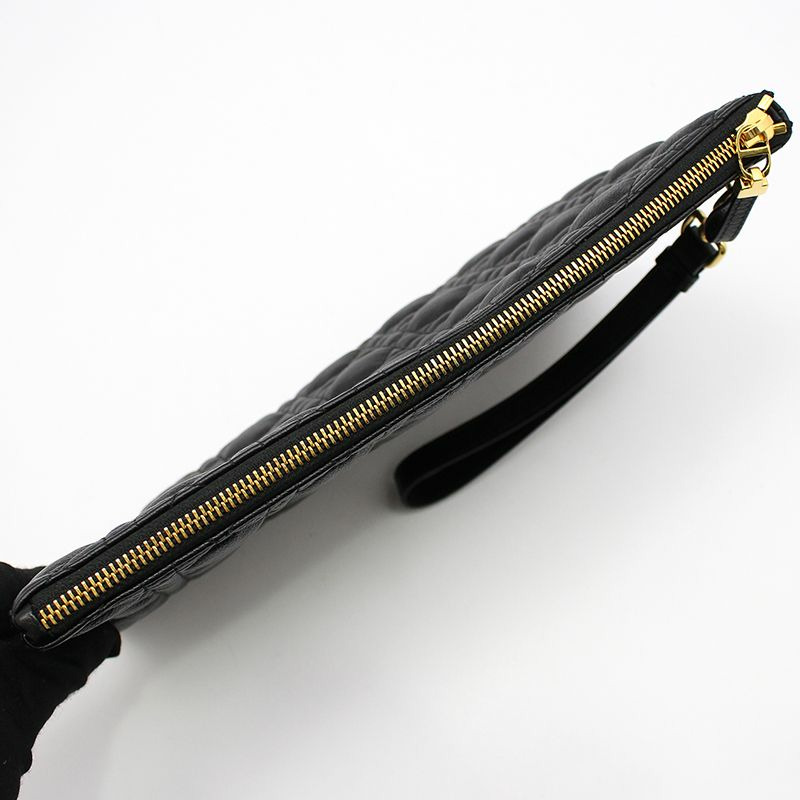 【包稅】DIOR 黑色藤格紋 Caro 大號日常手拿包-5