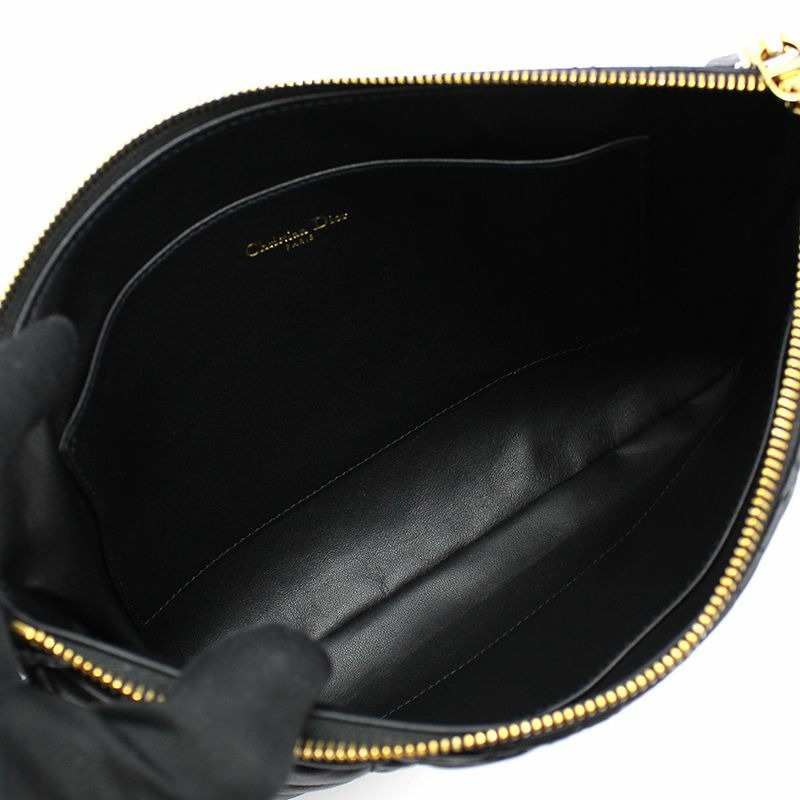 【包稅】DIOR 黑色藤格紋 Caro 大號日常手拿包-8