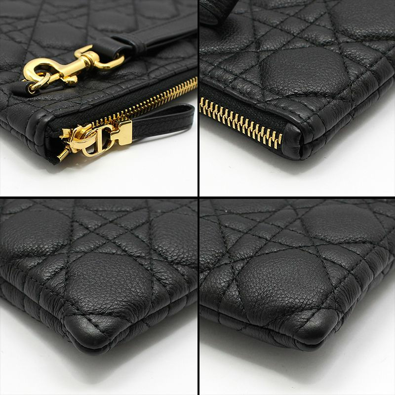 【包稅】DIOR 黑色藤格紋 Caro 大號日常手拿包-9