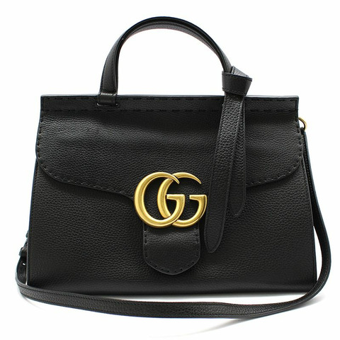 【包稅】GUCCI 黑色 GG Marmont 手提小號單肩包