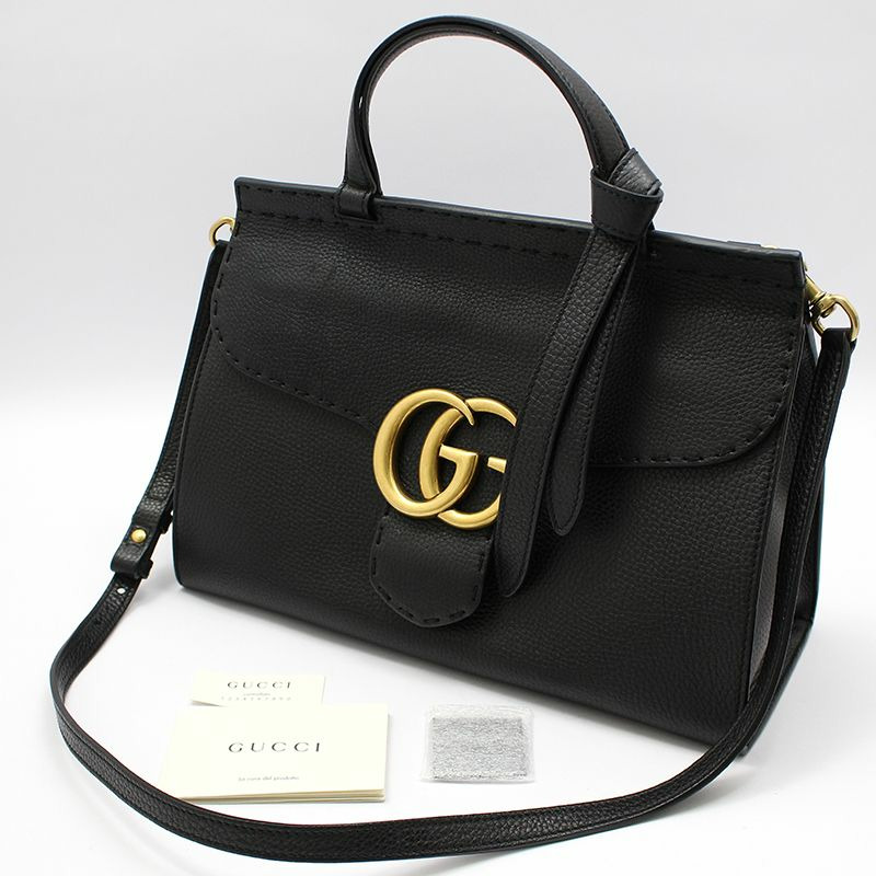【包稅】GUCCI 黑色 GG Marmont 手提小號單肩包-1