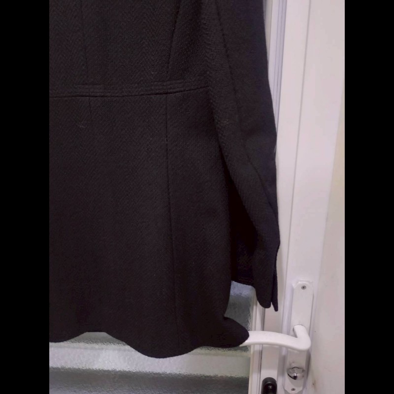 Chanel 霧銀釦黑羊毛料外套-17