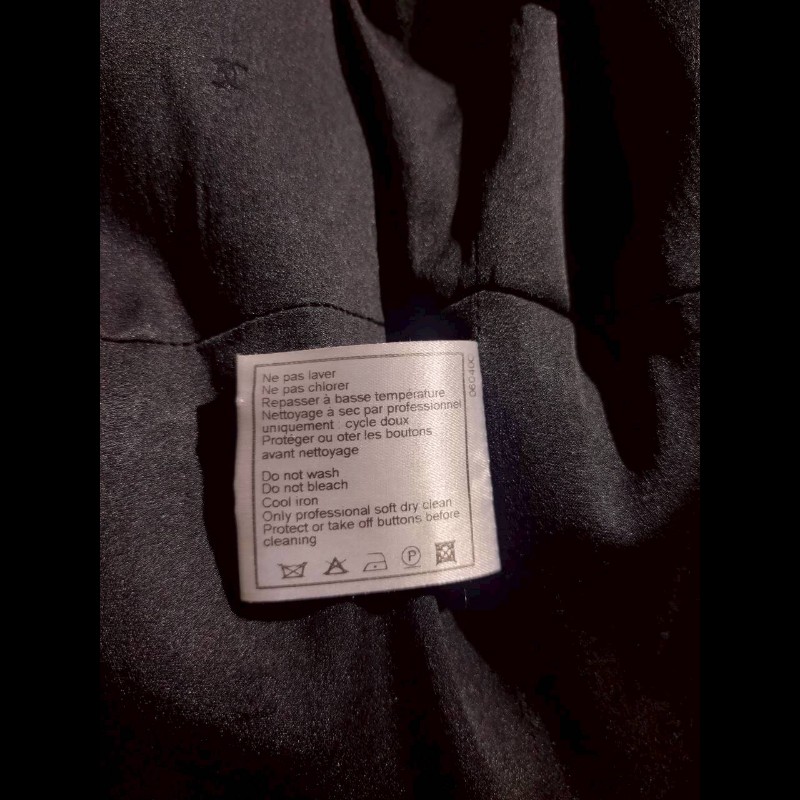 Chanel 霧銀釦黑羊毛料外套-21