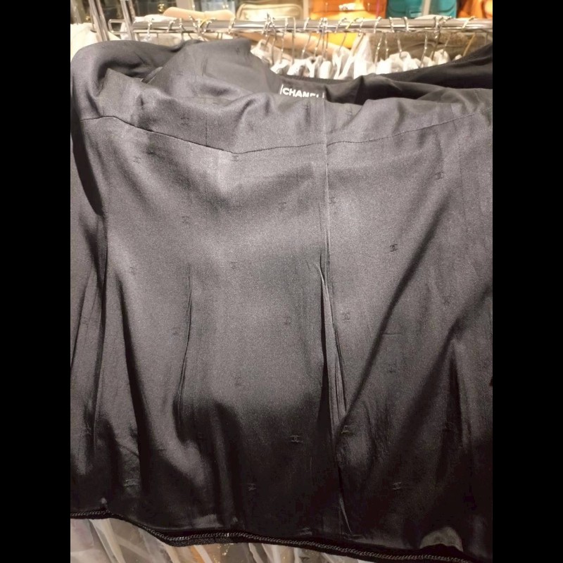 Chanel 霧銀釦黑羊毛料外套-25