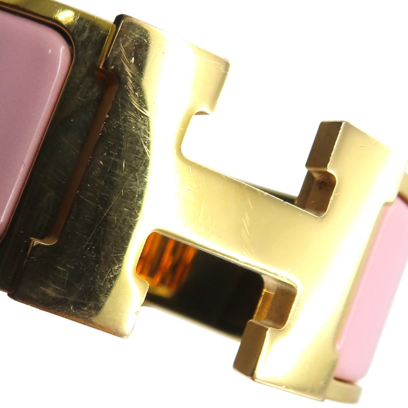 粉色琺瑯 金色鍍金 Clic Clac H 寬版 手環【HERMES 愛馬仕】 H300001F 1ZPM-7