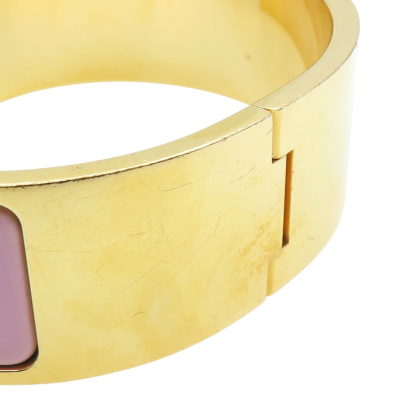 粉色琺瑯 金色鍍金 Clic Clac H 寬版 手環【HERMES 愛馬仕】 H300001F 1ZPM-8