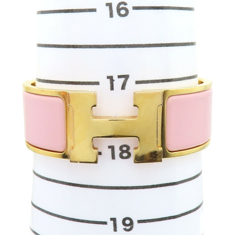 粉色琺瑯 金色鍍金 Clic Clac H 寬版 手環【HERMES 愛馬仕】 H300001F 1ZPM-10