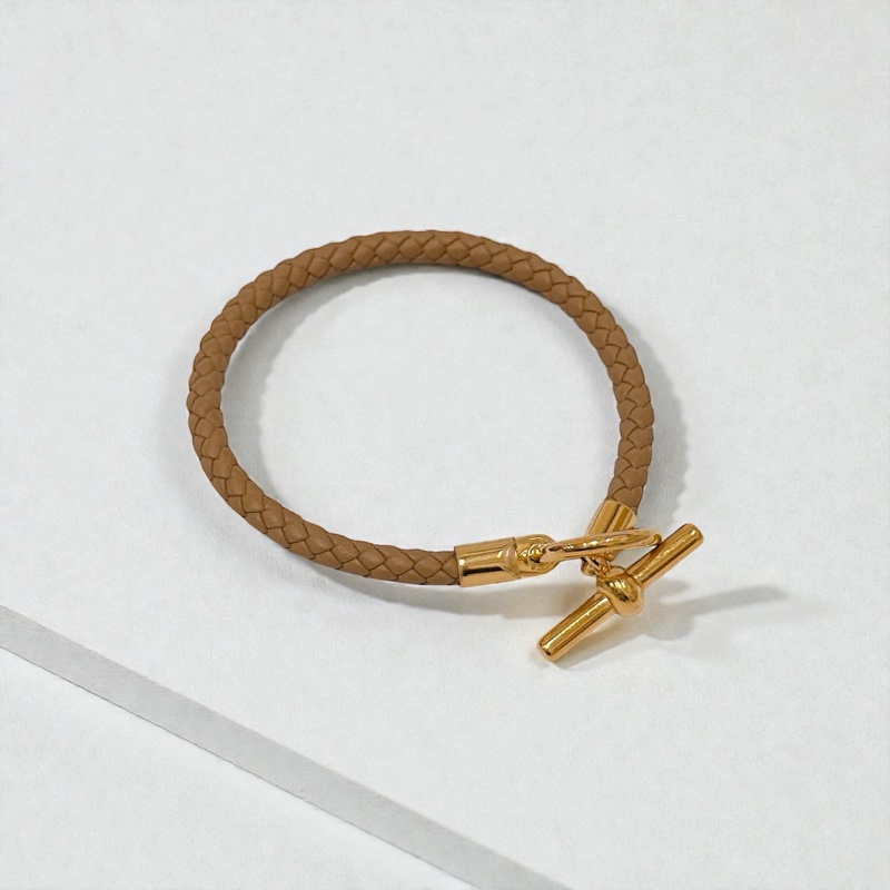 莉亞精品♡ Hermes clenan 手環卡其T5 未使用閒置品-0