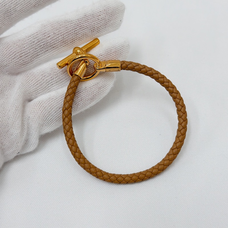 莉亞精品♡ Hermes clenan 手環卡其T5 未使用閒置品-2