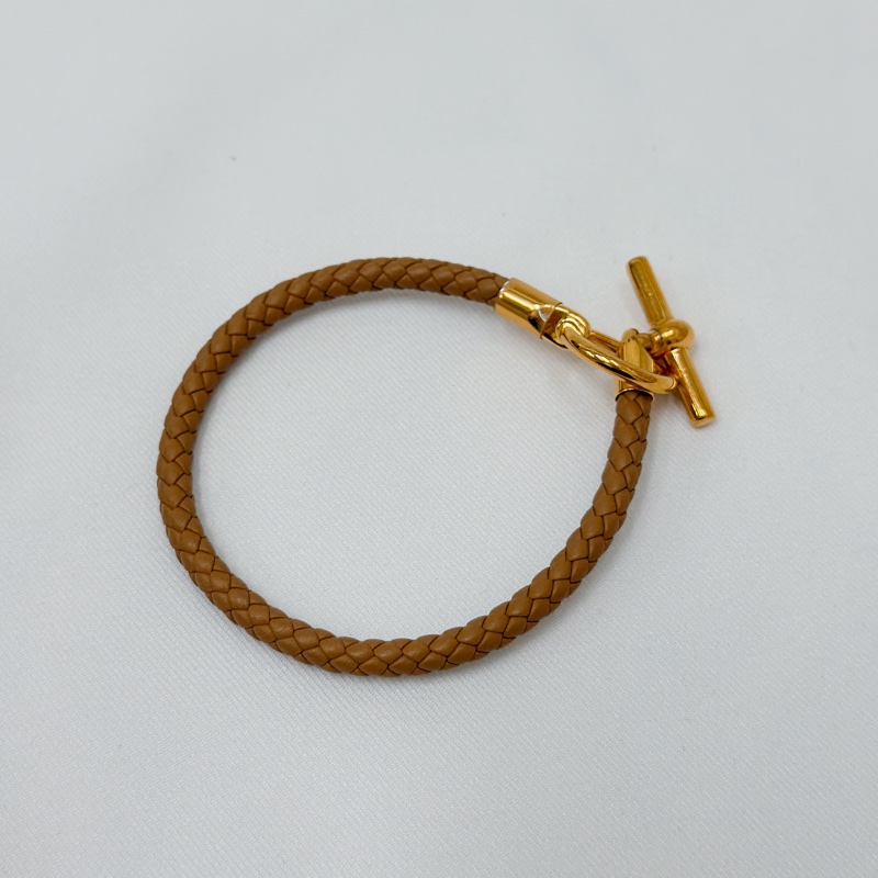 莉亞精品♡ Hermes clenan 手環卡其T5 未使用閒置品-3