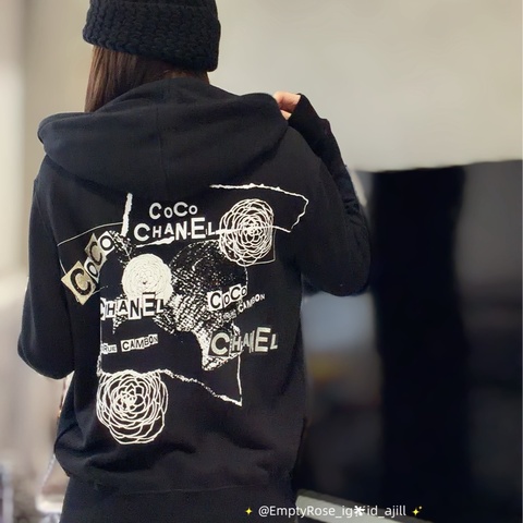 Chanel coco 工藝亮片刺繡🪡經典必備-黑色連帽外套(王一博同款)