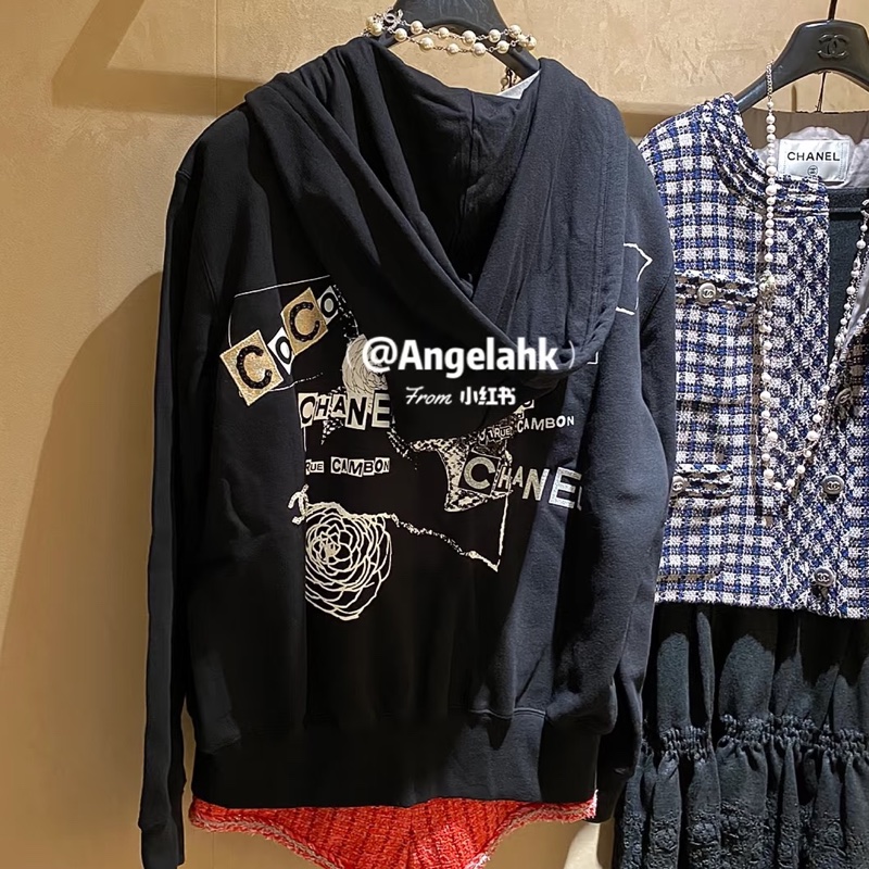 Chanel coco 工藝亮片刺繡🪡經典必備-黑色連帽外套(王一博同款)-11