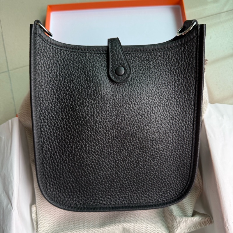 💖Hermes mini Evelyne 黑色銀釦💖 K刻 全新全配-3