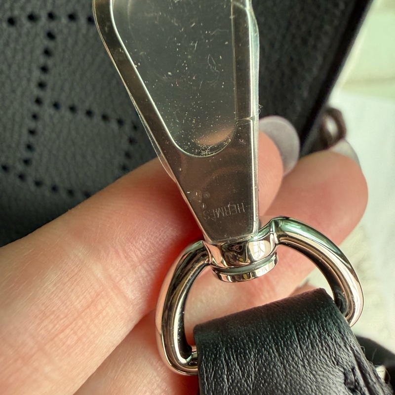 💖Hermes mini Evelyne 黑色銀釦💖 K刻 全新全配-7