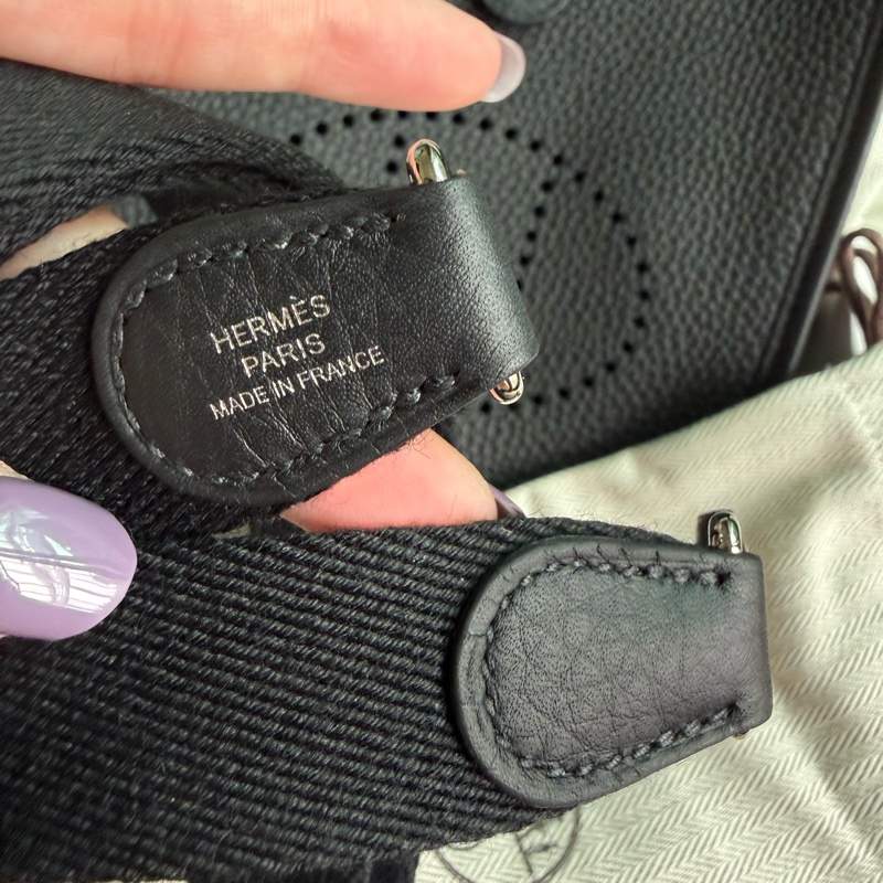 💖Hermes mini Evelyne 黑色銀釦💖 K刻 全新全配-8