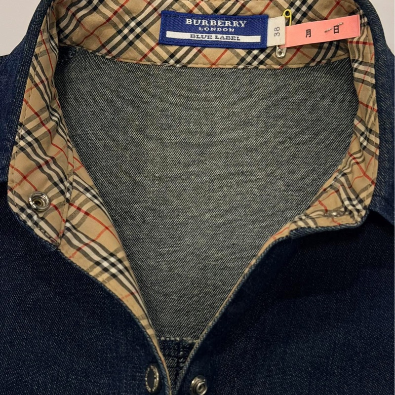 BURBERRY 經典格紋彈性按扣牛仔洋裝-8